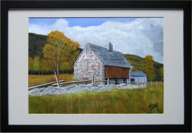 STONE BARN: Water Color Painting by George J Held, Warwick, NY artist