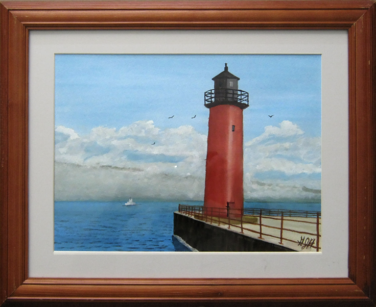 Milwaukee Lighthouse Painting by artist, George Held